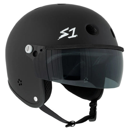 S1 Retro Lifer E-Bike Helmet with Visor - Certified Multi-Impact Black