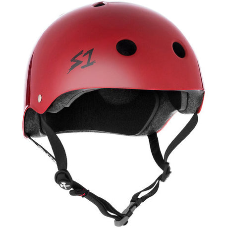 S-One Mega Lifer Blood Red Gloss Certified Multi-Impact Action Sports Helmet