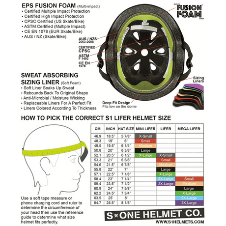 S-One Mega Lifer Helmet White Gloss Black Checkers Multi-Impact Certified Protection