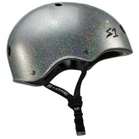 S-One Mega Lifer Silver Glitter Certified Multi-Impact Skate Helmet