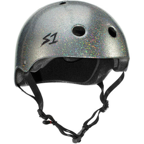 S-One Mega Lifer Silver Glitter Certified Multi-Impact Skate Helmet
