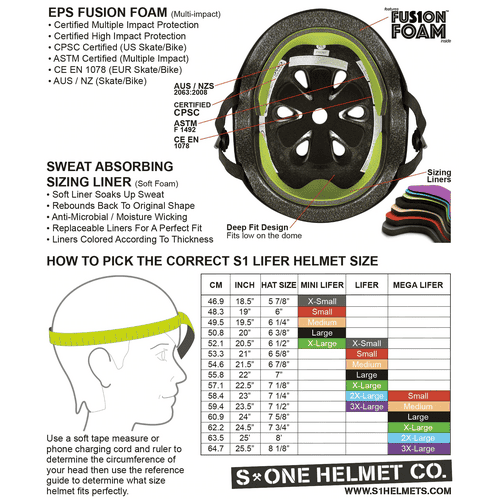 S1 Mega Lifer Certified Helmet: Multi-Impact Protection for Skateboarding & BMX
