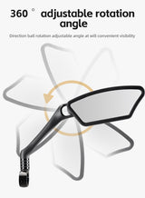 ROCKBROS 360° Rotatable Bicycle Handlebar Mirror for Enhanced Cycling Safety