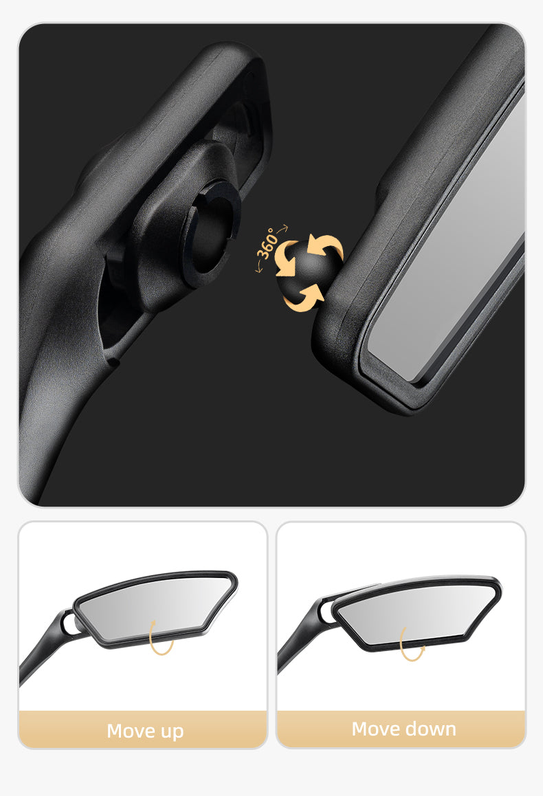 ROCKBROS 360° Rotatable Bicycle Handlebar Mirror for Enhanced Cycling Safety